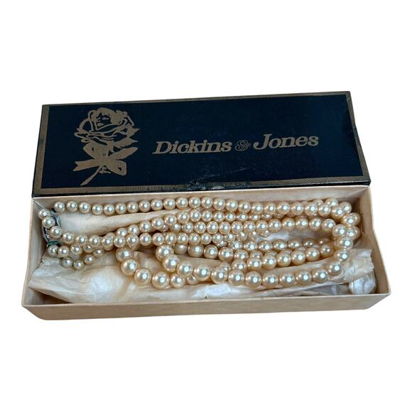 Vintage Rosita Simulated Champagne Pearls Layered Double Strand Necklace - Picture 1 of 9